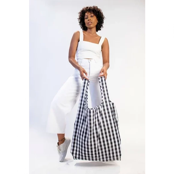 kind bag reusable large bag gingham