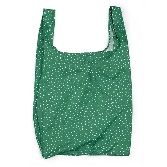 kind bag reusable large bag polkadots green